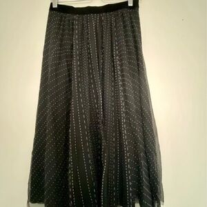Jigsaw Black A-Line Skirt with White Dots